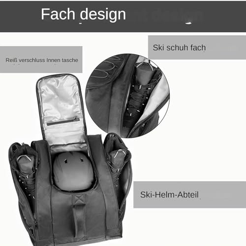 Mochila de esquí de 50l de nailon impermeable para botas de snowboard 7