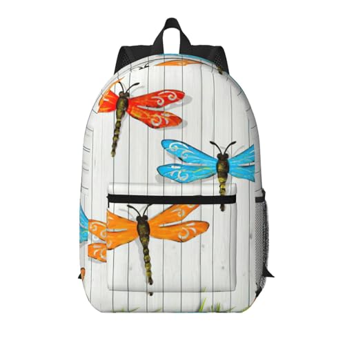 Sac à dos de voyage motif libellule noir 43,2 cm grand volume avec poche