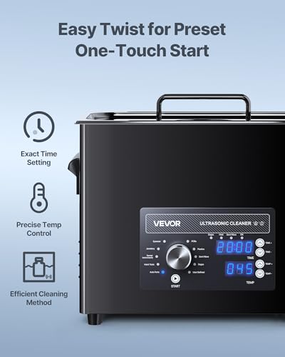 Image of VEVOR 6L Ultrasonic Cleaner, Professional Ultrasonic Cleaner Machine with Knob Control, Stainless Steel Cleaning Machine with Basket and Cleaning Ball, for Watches, Razors, Jewelry, Coins and More