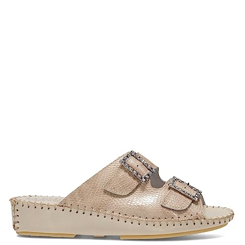 La Plume Women's, Jen Rhinestone Sandal Taupe 38 M2