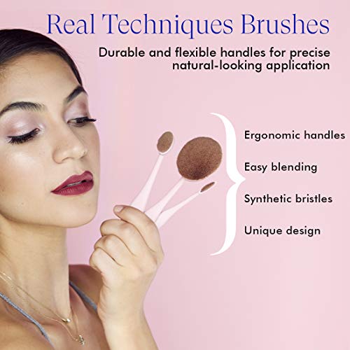 Vanity Planet Makeup Brushes (Midnight Black), Blend Party Oval Makeup Brush Kit with Ergonomic Handles, Soft Synthetic Bristles, Unique Design- Set of 10