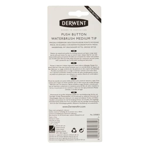 Image of Derwent Push Button Waterbrush Medium Tip