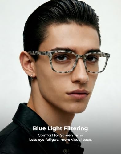 Image of TIJN Blue Light Blocking Glasses for Women Men Square Frame Nerd Eyeglasses Anti Blue Ray Computer Screen Glasses