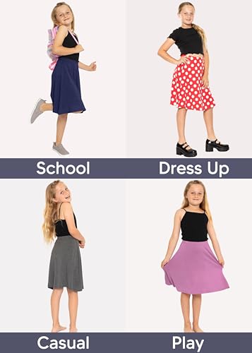 Image of STRETCH IS COMFORT Girls Skirts Flowy A Line Knee Length and Ankle Length | Elastic Waist, Kids School Skirt, Girls Maxi Skirt, Black Skirt For Girls, Faldas Para Ninas, Girls Long Skirt, Long skirts