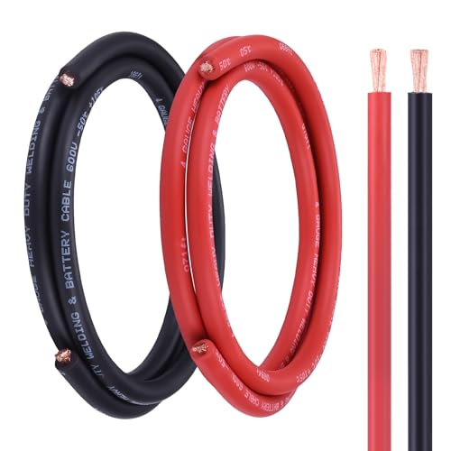 Image of 4 AWG Battery Cable 5FT Red+Black, 4 AWG Welding Cable for Automotive, Marine and Solar