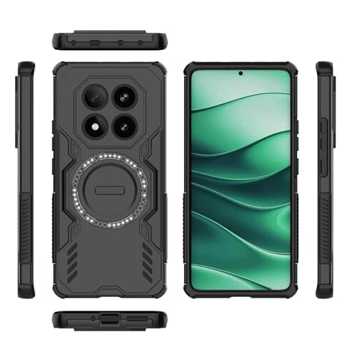 Image of Back Cover Case for Redmi Note 14 Pro 5G | 360 Protection Mobile Phone Case Mag-Safe | Camera Protection | Back Cover for Redmi Note 14Pro 5G / Note 14 Pro 5+G - Black TPU+PC