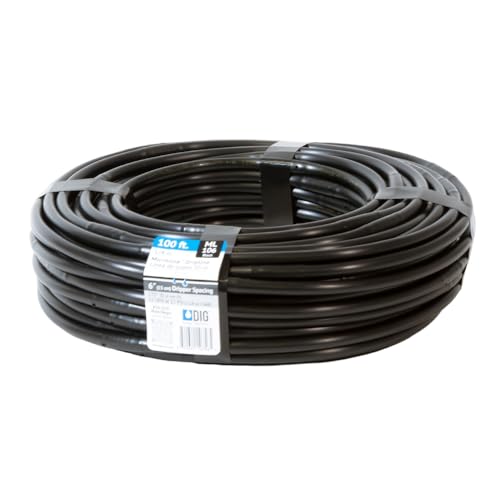 DIG ML-106, 100', ¼” MICROLINE Dripline - 6” Spacing, Color Black – UV Protected Drip Line