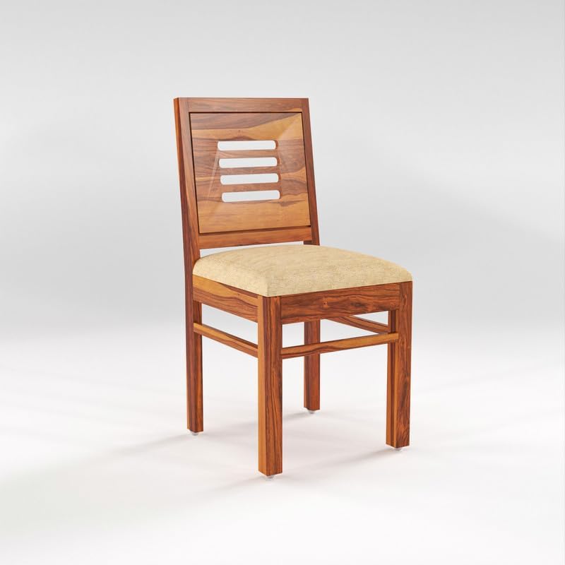 Image of Solid Sheesham Wood Dining Room Sets 4 Seater Dining Table with 3 Chairs & 1 Bench for Dining Room, Living Room, Kitchen, Hotel, Restaurant, Cafeteria (Standard, Honey Finish) (Honey Finish)
