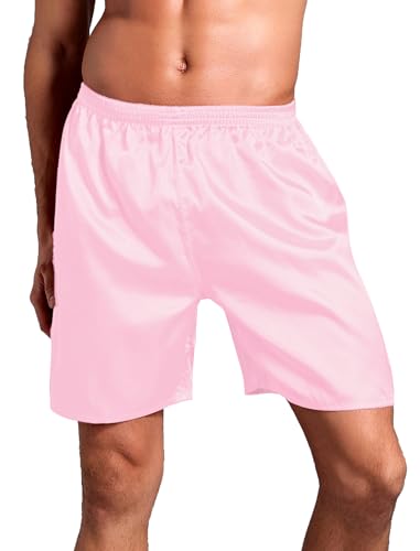 Silk Shorts Men Mid Elastic Waist Pajamas Shorts Comfy Satin Pjs Pants Sleepwear Boxer Shorts Sissy Lounge Shorts2