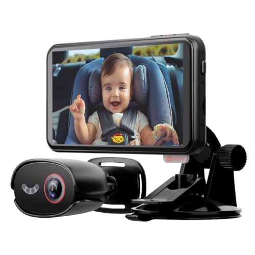 Caméra de voiture pour bébé HD 1080p avec zoom 4X et alerte anti-oubli connectée