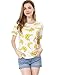 Allegra K Women's Short-Sleeve Banana Printing Casual T-Shirt Large White