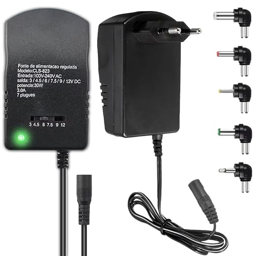 Retoo Universal AC Adapter 12V Netzteil mit 6 Austauschbare Spitzen auf DC 3V 4.5V 5V 6V 7.5V 9V 12V, Steckeradaptern Konverter Wechselrichter Ladegerät, Steckernetzteil, Universalnezteil, Ladekabel