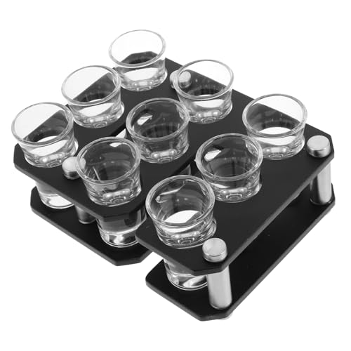 DIYEAH Soporte para Vasos de Tiro Acrílico Mate Antideslizante con Bandeja para Servir y Exhibir Copas de Licor para Whisky Cócteles y Bares Montaje Fácil y Resistente