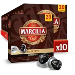 Marcilla Cápsulas de Café Ristretto | Intensidad 12 | 200 Cápsulas Compatibles Nespresso (R)* - Amazon Exclusive