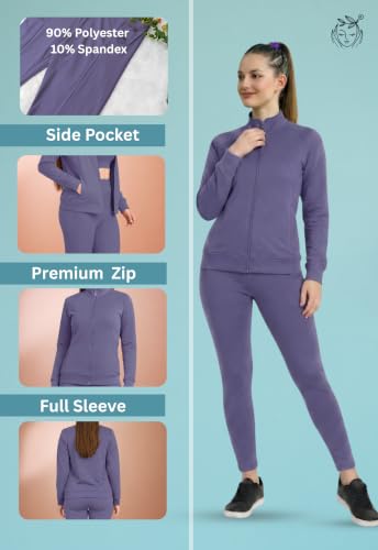 Image of Women 3 Piece Gym Workout Set | Sports Bra, Zip-Up Jacket & High Waist Leggings | Stretchable Yoga Activewear Co-Ord Set for Women | Fitness Gym Tracksuit