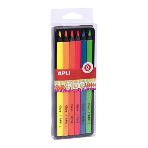 APLI 18060 - Lápices Jumbo Fluo colores surtidos caja 6 u, Fluor