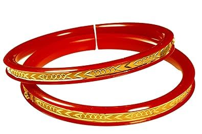 Wedding Collection Classic Designs POLA Bangle Set for Women - RED Pair -1 (B0CQBZMFR8) Amazon Price History, Amazon Price Tracker