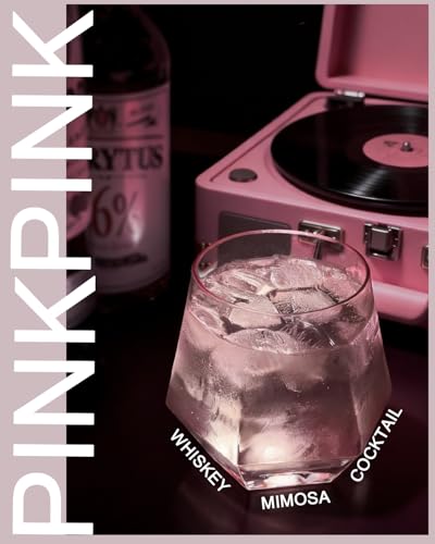 Image of Maaacute 40 Pack Plastic Stemless Wine cocktail Whiskey Champagne Glasses, 12 Oz Disposable Unbreakable Cups for Party Bars Wedding Tasting (Pink)