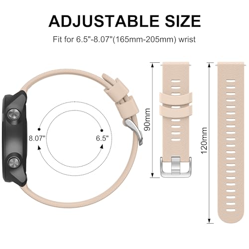 Image of Tobfit 20mm Straps Compatible with Garmin Forerunner 165 /165 Music, Forerunner 55 /158,245 /245 Music, 645 /645 Music Band for Women Men, Silicone Strap for Garmin Watch