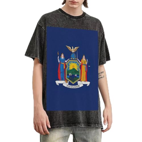 T-shirt homme New York coupe ample vintage en coton délavé manches courtes