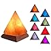 V.C.Formark USB Himalayan Salt Lamp Release Negative Ions for Office Home Deco Yoga Gift, Pyramid Salt Crystal Rock Hand Carved+Genuine Wood Base+Colors Changing Salt Lamp