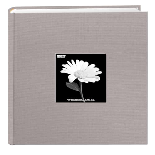 Pioneer Photo Albums Fabric Frame Cover Photo Album 200 Pockets Hold 4x6 Photos, Platinum Gray