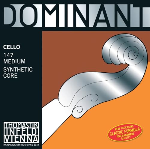 Thomastik Einzelsaite für Cello 4/4 Dominant - A-Saite Nylonkern, Chrom umsponnen, mittel
