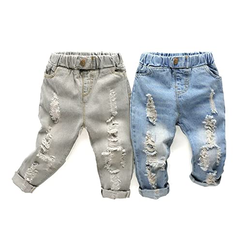 Little Baby Boys Girl Ripped Western Jeans Kids Girls Friend Style Denim Pants2