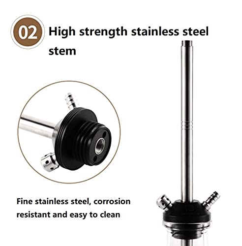 Hookah Set große Edelstahl-Räucherstange Einzelpfeife Hookahs, inklusive Diffusor Silikonschlauch Aluminium Rauchpfeifen… – Bild 5