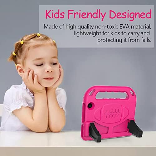 Surom Kids Case for All-new Amazon Fire 7 Tablet (12th Generation, 2022 Release) - Light Weight ShockProof Handle Foldable Stand Kids Friendly Case for Latest Fire 7 Tablet 2022, Rose Pink