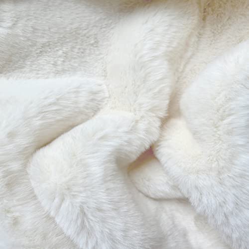 White Washable Furry Area Rug Runner Faux Bunny Fuzzy Fur Rugs for Bedroom Living Room 2x6 Rug Runners for Hallways Room Décor