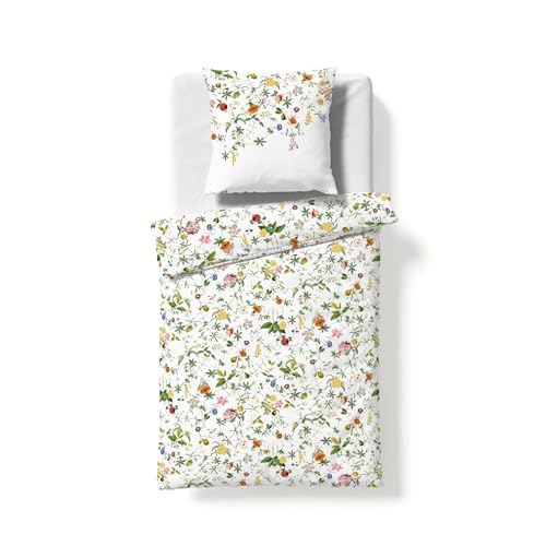 Fleuresse Biancheria da letto in raso makò, colore bianco, dimensioni: 135 x 200 cm (80 x 80 cm)