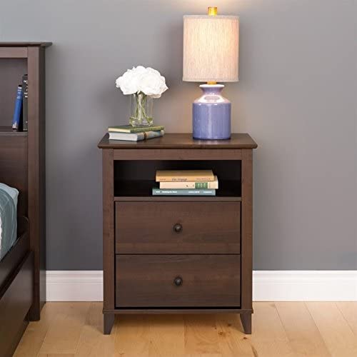 Prepac Yaletown 2-Drawer Tall Nightstand, Espresso #TOP1