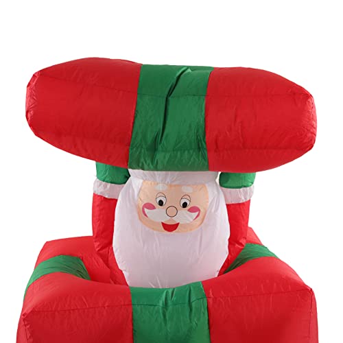 Decoração De Papai Noel Inflável Iluminada De Natal De 1,5 M/4,92 Pés, Design Durável E Autoinflável