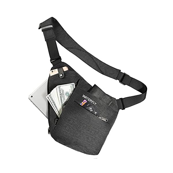 WATERFLY Sling Crossbody Chest Bag Slim AntiTheft Cross Body Bag Over