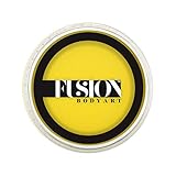 Fusion Body Art Pro Face Paint | Prime Bright Yellow (32gm), Professional Quality Water Activated Face and Body Paint Supplies Single Makeup Cake Hypoallergenic, Non-Toxic, Safe, Vegan