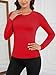 VENTELAN Women's 2 Pack Thermal Shirts Long Sleeve Crewneck Tops Compression Base Layer Undershirt Winter Warm Fashion Tee,Black Red,M