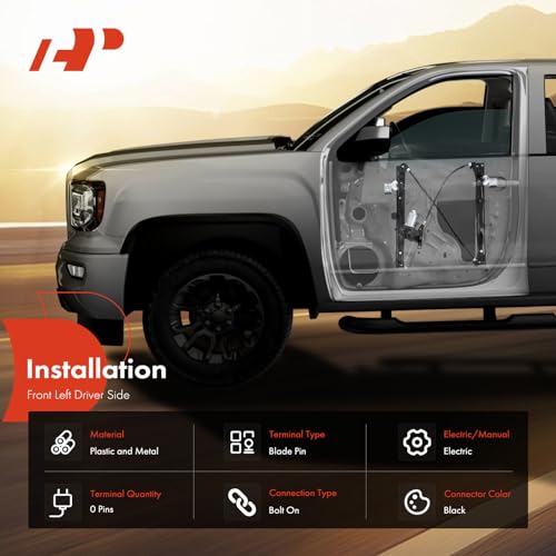 Image of A-Premium Power Window Regulator Front Driver Side Without Motor