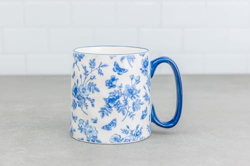 Mug cerámico Bella azul y blanco 18 oz miniatura 5