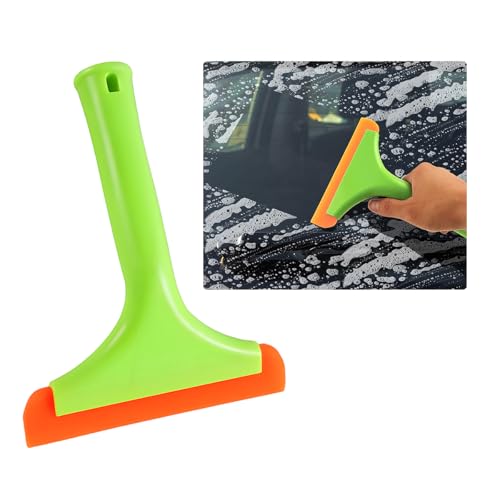 Wevdn Small Silicone Window Squeegee, Car Windshield Silicone Squeegee, Auto Windshield Water Blade Scraper with 5.9 Inch Blade and Non-Slip Handle for Window, Mirror, Glass Door (Light Green)