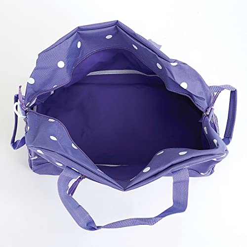 Current Small Duffel Bag for Kids - Purple and White Polka Dot Print, 9 x 10 ½ x 19 inches4
