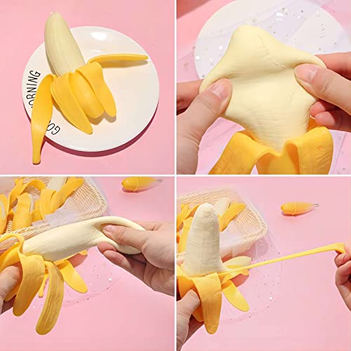 Youleshu Banana Decompression Toy, Squishy Simulation Banana Squeeze Toys, Squeeze Pull Banana Stress Relief Novelty Toy, Super Soft Scent For Stress Relief, Birthday Party Favors For Teens Adults #TOP6