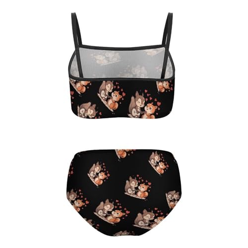 Squirrel Playing Guitar Girls Bikini Swimsuit Two Piece Bathing Suit Beach Swimwear2