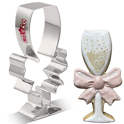Liliao L-CMPEWBG-01-SL Champagne Glass With Ribbon Cookie Cutter cover