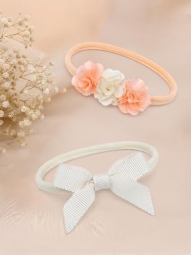 Image of POLKA TOTS Baby Hairbands for Kids Girl | Cute Stretchable Hair Bands for Baby Girls | Kids Hair Accessories | Elastic Infant Hairband | Toddler Hair Clips (Pack of 5)