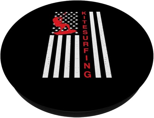 Miniatura 2 de American Flag Kite Funny Patriotic Kitesurfer USA Kitesurf PopSockets Standard PopGrip