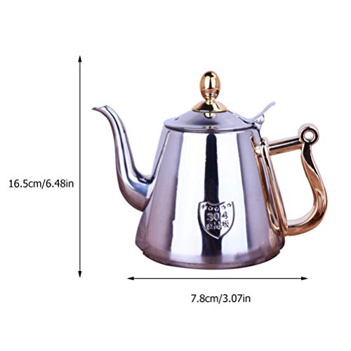 Chaleira de aço inoxidável Cabilock de 1,2 L com infusor, fogão, apito para restaurante doméstico