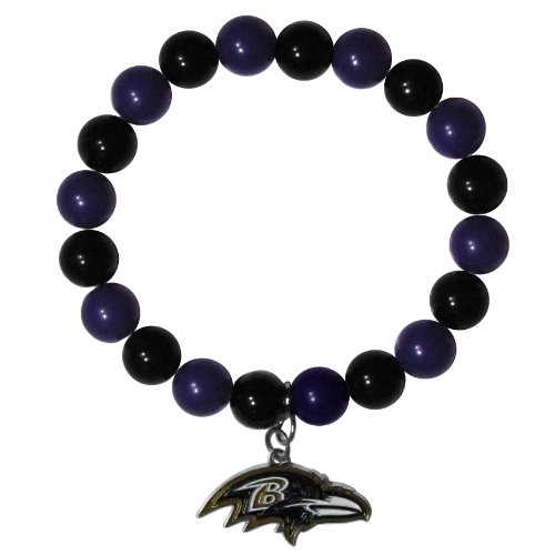 NFL Siskiyou Sports Womens Baltimore Ravens Fan Bead Bracelet One Size Team Color