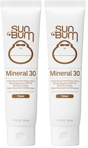 Image of Sun Bum Mineral SPF 30 Tinted Face Sunscreen-Matte Primer-Broad Spectrum Moisturizing Sunscreen with Vitamin E-Hawaii 104 Act Compliant (Without Octinoxate&Oxybenzone)-Travel Size 1.7 oz,(Pack of 2)