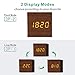 MICARSKY Wooden Digital Alarm Clock Cube Little Clock, LED Table Clock USB Powered for Heavy Sleepers, Kids, Bedrooms with Adjustable Brightness Voice Control, Brown………